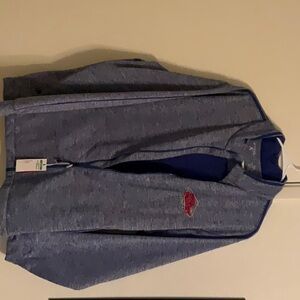 Blue Zip-Up Jacket with Logo